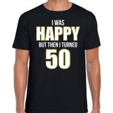 Verjaardag t-shirt 50 jaar - happy 50 - zwart - heren - Abraham vijftig jaar cadeau shirt