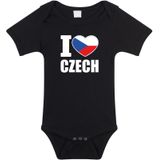 I love Czech baby rompertje zwart jongens en meisjes - Kraamcadeau - Babykleding - Tsjechie landen romper