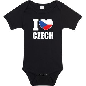 I love Czech baby rompertje zwart jongens en meisjes - Kraamcadeau - Babykleding - Tsjechie landen romper