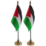 4x stuks palestina tafelvlaggetjes 10 x 15 cm met standaard - Landen vlaggen feestartikelen/versiering