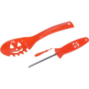 4x stuks pompoen snijsetjes 4-delig met sjablonen - Halloween pompoenen uithollen