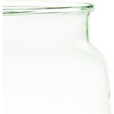 2x stuks transparante/grijze stijlvolle vaas/vazen van gerecycled glas 30 x 23 cm - Bloemen/boeketten vaas voor binnen gebruik