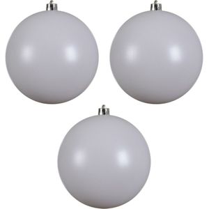 3x Grote winter witte kunststof kerstballen van 20 cm - mat - winter witte kerstboom versiering