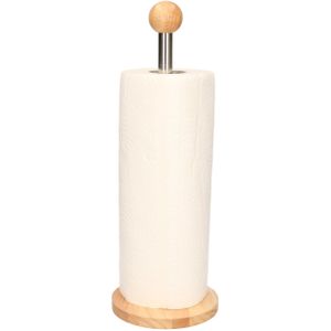 Zeller keukenrolhouder - hout - rond - 12,5 x 35 cm - keukenpapier houder