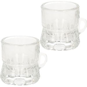 120x Shotglas/borrelglas bierpul glaasjes/glazen met handvat van 2cl - Party glazen