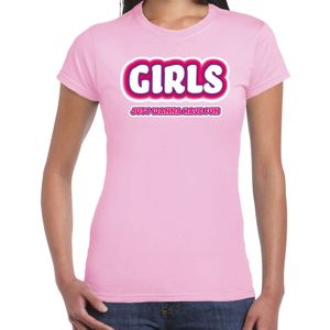 Bellatio Decorations vrijgezellenfeest verkleed t-shirt dames - Girls Fun - lichtroze - bachelorette
