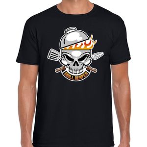 Grill reaper t-shirt zwart - barbecue cadeau shirt voor heren - verjaardag / vaderdag kado