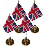 6x stuks Tafelvlaggetjes Great Britain op voet van 10 x 15 cm - Feestartikelen en versieringen