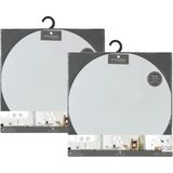 5Five Plak spiegels tegels - 8x stuks - glas - zelfklevend - 30 x 30 cm - rondjes - muur/deur/wand