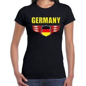 Germany landen t-shirt Duitsland zwart voor dames - Duitsland supporter shirt / kleding - EK / WK votbal