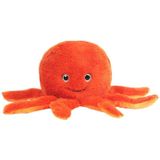 Knuffeldier Inktvis/octopus Willy - zachte pluche stof - zeedieren knuffels - oranje - 25 cm