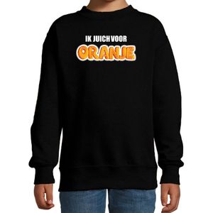 Zwarte fan sweater voor kinderen - ik juich voor oranje - Holland / Nederland supporter - EK/ WK trui / outfit