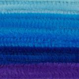 Chenilledraad - 30x - blauwe tinten - 8 mm x 50 cm - hobby/knutsel materialen