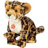 Hermann Teddy Knuffeldier Luipaard - zachte pluche stof - premium knuffels - lichtbruin - 27 cm - wilde katten - roofdieren