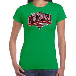 Merry Christmas Kerstshirt / Kerst t-shirt groen voor dames - Kerstkleding / Christmas outfit