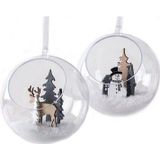 3x Transparante DIY open kerstbal 12 cm - Kerstballen om te vullen - Knutselmateriaal kerstballen maken