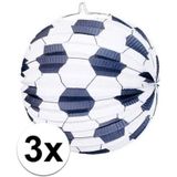 3x stuks Voetbal thema versiering lampionnen van 24 cm