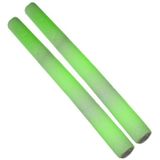 2x Partystaaf met groen LED licht 48 cm - Festival St. Patricksday musthaves lichtstaven/partystaven groen