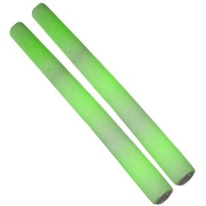 2x Partystaaf met groen LED licht 48 cm - Festival St. Patricksday musthaves lichtstaven/partystaven groen