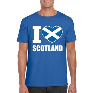Blauw I love Schotland supporter shirt heren - Schots t-shirt heren