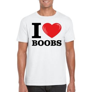 I love boobs t-shirt wit heren
