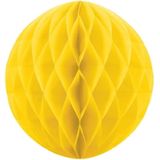 4x Papieren kerstballen geel 10 cm Kerstversiering - Kerstboomversiering - Kerstballen van papier