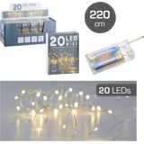 Cepewa draadverlichting lichtsnoer 220 cm - 20 leds warm wit -batterij