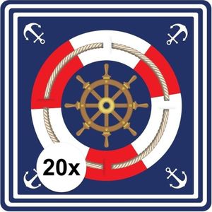 Zeeman / scheepvaart thema bierviltjes / onderzetters 20 x - Nautische decoratie onderzetters