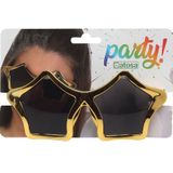 Atosa Carnaval/verkleed party bril Stars - Disco/eighties thema - goud - volwassenen - verkleedbrillen