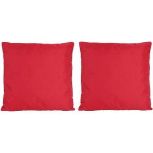 8x Bank/sier kussens voor binnen en buiten in de kleur rood 45 x 45 cm - Tuin/huis kussens