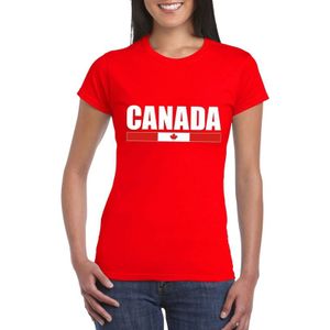 Rood Canada supporter t-shirt voor dames - Canadese vlag shirts