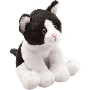 YOMIKO Classics - Black-white Kitten Beanie Knuffel - 13 cm