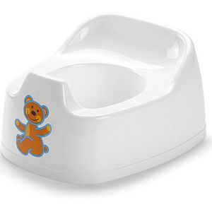 1x Baby/peuter plaspotje/wc potje wit met dieren print 27 cm - Zindelijkheidstraining - Babypotje