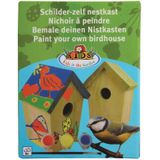 3x stuks DIY vogelhuisje schilderen 20 cm - Vogelhuisje/nestkastje inclusief verf - Hobby/knutselmateriaal