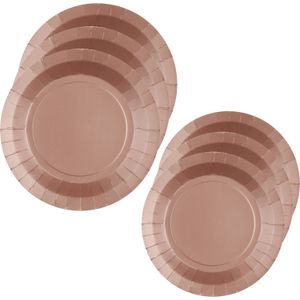 Santex Feest/verjaardag borden set - 40x stuks - rose goud - 17 cm en 22 cm