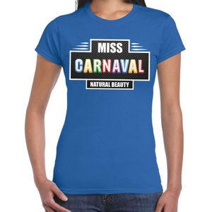 Miss Carnaval verkleed t-shirt blauw voor dames - natural beauty carnaval / feest shirt kleding / kostuum
