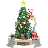 Kerstdorp kerstboom - met verlichting - 27 cm - kerstdorp beeldjes - kerstversiering