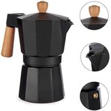 Arte Regal Aluminium Moka/Koffiezetter Zwart 300 ml