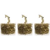 3x Kerstboom folie slingers goud 700 cm - sterren kerstslingers