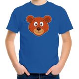 Cartoon beer t-shirt blauw voor jongens en meisjes - Kinderkleding / dieren t-shirts kinderen