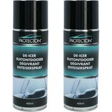 Protecton Ruitenontdooier spray - 2x - voor auto - 400 ml - antivries sprays - winter/vorst/bevriezen