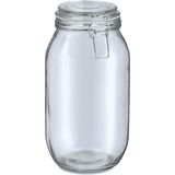 Zeller Voorraadpot/bewaarpot Alfie - 4x - 2L - glas - beugelsluiting - D13 x H26 cm