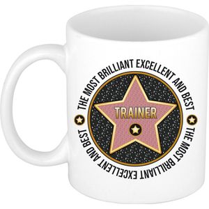 Bellatio Decorations Cadeau koffiemok voor de beste trainer - walk of fame - keramiek - 300 ml