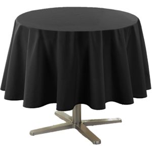 Zwart tafelkleed van polyester met formaat rond 180 cm - Basic eettafel tafelkleden