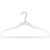 Set van 8x stuks kunststof kledinghangers met glitters koper 45 x 24 cm - Kledingkast hangers/kleerhangers