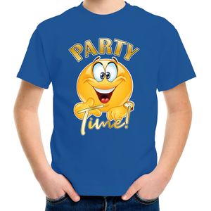 Bellatio Decorations Verkleed shirt jongens - Party Time - blauw - carnaval - voor kinderen