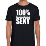 100% percent sexy tekst t-shirt zwart voor heren - honderd procent  sexy shirt