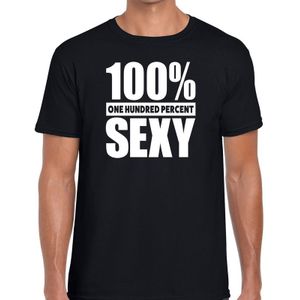 100% percent sexy tekst t-shirt zwart voor heren - honderd procent  sexy shirt