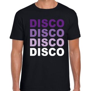 Disco feest t-shirt zwart voor heren - discofeest / party shirt - 70s / 80s party outfit