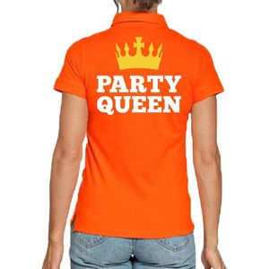 Koningsdag poloshirt / polo t-shirt Party Queen oranje dames - Koningsdag kleding/ shirts